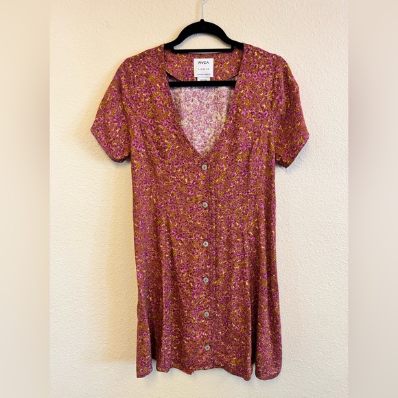 RVCA Mini Dress NWOT Floral Size Large - Picture 2 of 4